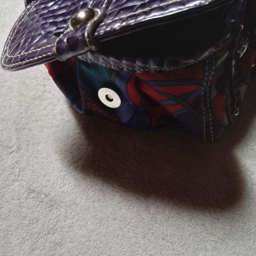 Purse KATHY VANZEELAND Purple Floral-Print Women’s Shoulder Bag - Picture 16 of 16